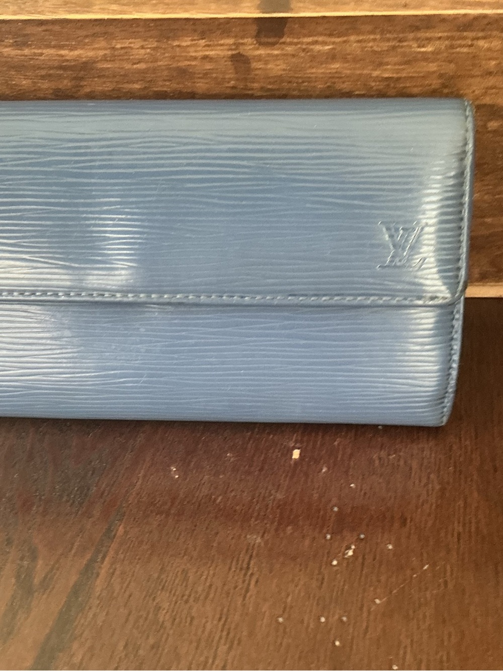 Louis Vuitton Light Blue Epi Leather Slim Wallet. Very clean inside